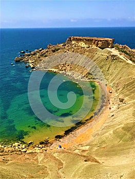 Ä nejna Bay in Malta. Tourist destination, nature, environment and naturalistic treasure
