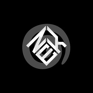 NEK letter logo design on black background. NEK creative initials letter logo concept. NEK letter design