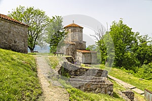 Nekresi Monastery and domed church with a tiled roof