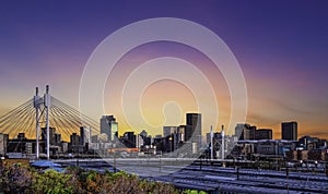 Nelson Mandela Bridge over Johannesburg Park Station in Gauteng photo