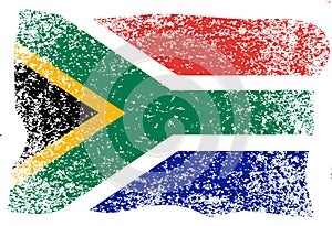 Nelson Mandela International Day. 18 July. Flag of the Republic of South Africa. Grunge background