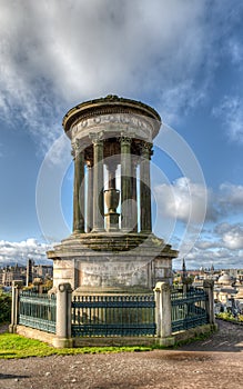 Nelson monument from on Calton hill - Edinburgh - Scotland - uk