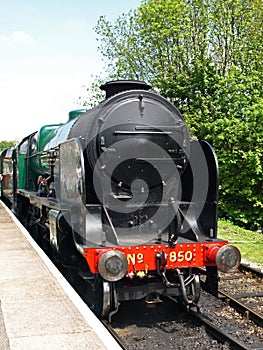 Nelson Steam Train Engine on Watercress line Hampshire, UK 