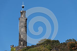 Nelsons Monument on Carlton Hill in Edinburgh Scotland.