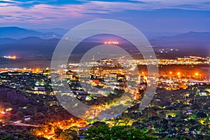 Nelspruit city at night with stars in the sky in Mpumalanga