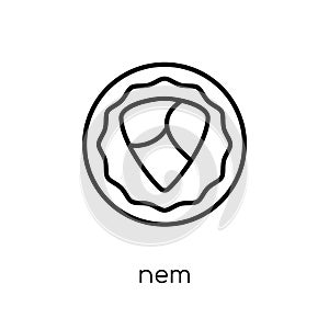 Nem icon. Trendy modern flat linear vector Nem icon on white background from thin line Cryptocurrency economy and finance collect