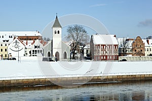 Neman River And Kaunas Old Town In Winter