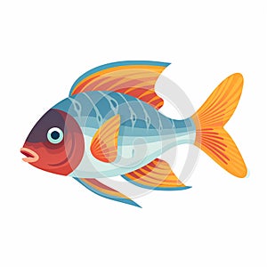 Nemo fish swimming with Dory cartoon