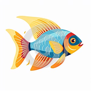 Nemo fish swimming with Dory cartoon