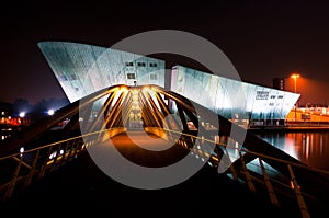 The Nemo Museum at night in Amsterdam