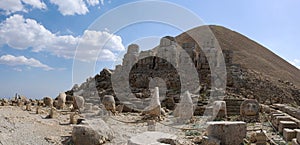 Nemrut Dagi, Mount Nemrut, Kahta, Turkey, Middle East, head, heads, sanctuary, tomb, king, Antiochus, shrine, lion, eagle