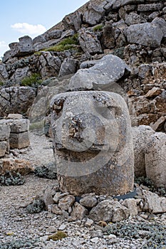 Nemrut Dagi, Mount Nemrut, Kahta, Turkey, Middle East, head, heads, sanctuary, tomb, king, Antiochus, shrine, lion, eagle