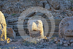 Nemrut mount, Turkey - Ancient stone heads representing the gods of the Kommagene kingdom