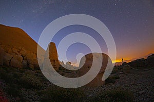 Nemrut mount, Turkey - Ancient stone heads representing the gods of the Kommagene kingdom