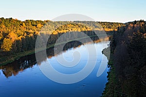 Nemunas, the largest river in Lithuania, near Alytus