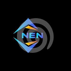 NEN abstract technology logo design on Black background. NEN creative initials letter logo concept photo