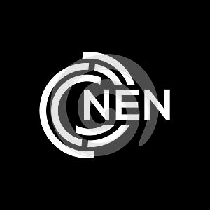NEN letter logo design. NEN monogram initials letter logo concept. NEN letter design in black background photo