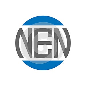 NEN letter logo design on white background. NEN creative initials circle logo concept. NEN letter design photo