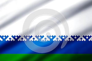 Nenets Autonomous District realistic flag illustration.
