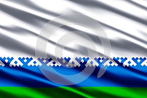 Nenets Autonomous District realistic flag illustration.