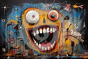 Neo expressionism painting of character face. Beautiful illustration picture. Generative AI photo