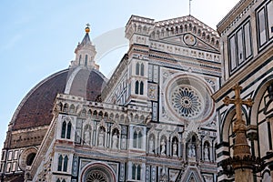 Neo-gothic facade of the cathedral Santa Maria del Fiore in Florence