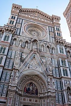 Neo-gothic facade of the cathedral Santa Maria del Fiore in Florence