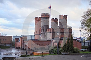 The neo-gothic gate of the fortress Friedrichsburg in Kaliningrad Konigsberg, Russia.