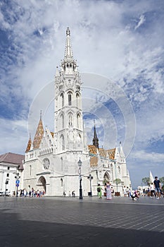 The neo-gothic Hungarian church on old city buda