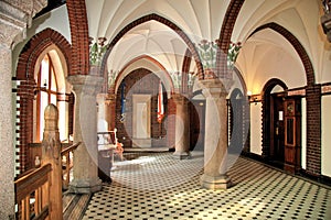 Neo-gothic interior. photo