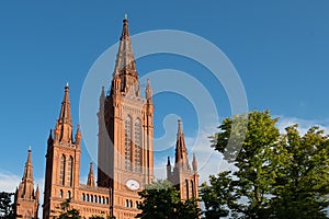Neo-Gothic protestant church called Marktkirche in Wiesbaden