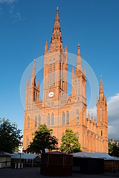 Neo-Gothic protestant church called Marktkirche in Wiesbaden