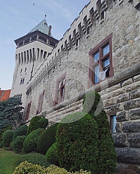 Neo-Gothic Smolenice Castle on the eastern slope of the Lesser Carpathians, Smolenice, Slovakia