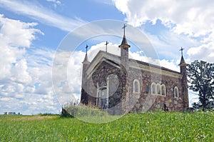 Neo-Gothic style chapel in an old Catholic cemetery. Kossovo photo
