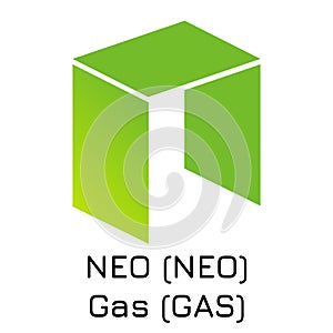 NEO NEO Gas GAS. Vector illustration crypto c