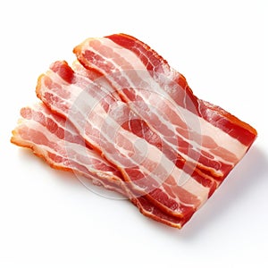 Neo-plasticist Bacon Slice On White Background: A Whistlerian Delight