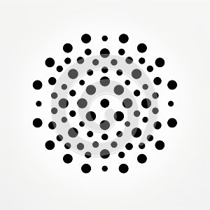 Neo-pop Iconography: Clean And Streamlined Black Circle Of Dots