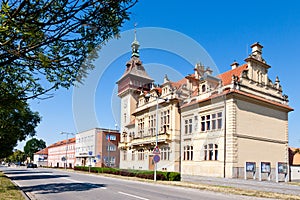 Neo-renaissance town hall, Napajedla town, Zlin region, South Moravia, Czech republic