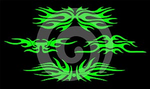Neo tribal tattoo set, gothic cyber body ornament shapes kit, Celtic abstract sign. Maori or Hawaiian sleeve symbol y2k
