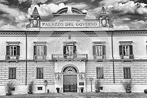 The neoclassic facade of Palazzo del Governo, Cosenza, Italy