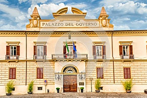 The neoclassic facade of Palazzo del Governo, Cosenza, Italy photo