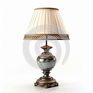 Neoclassical 3dmax Table Lamp In Dark White And Bronze