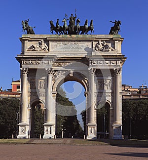 Arc of Peace in beautiful Milan Italy HDR