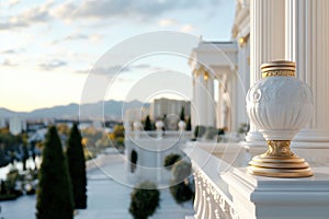 neoclassical cityscape, neoclassical architecture elegantly integrates into a vibrant cityscape, featuring classical photo