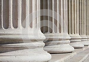 Neoclassical columns closeup - business concept