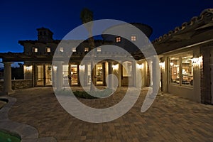 Neoclassical House At Dusk photo