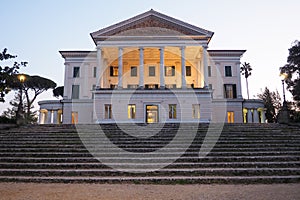 The neoclassical palace Torlonia today Museum of Villa Torlonia in Rome, Italy