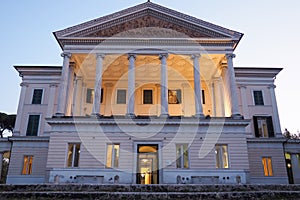 The neoclassical palace Torlonia today Museum of Villa Torlonia in Rome, Italy