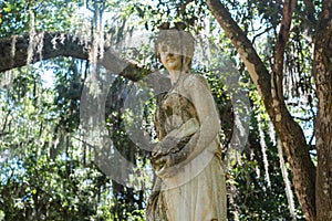 A neoclassical statue at Rosedown Plantation.