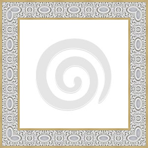 Neoclassical stucco frame with floral elements - seamless pattern useful for renderings applications